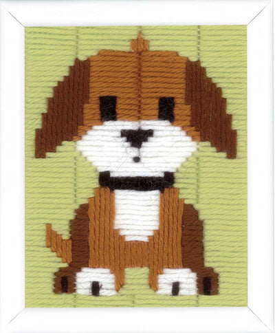 Brown Doggy Long Stitch Kit Vervaco