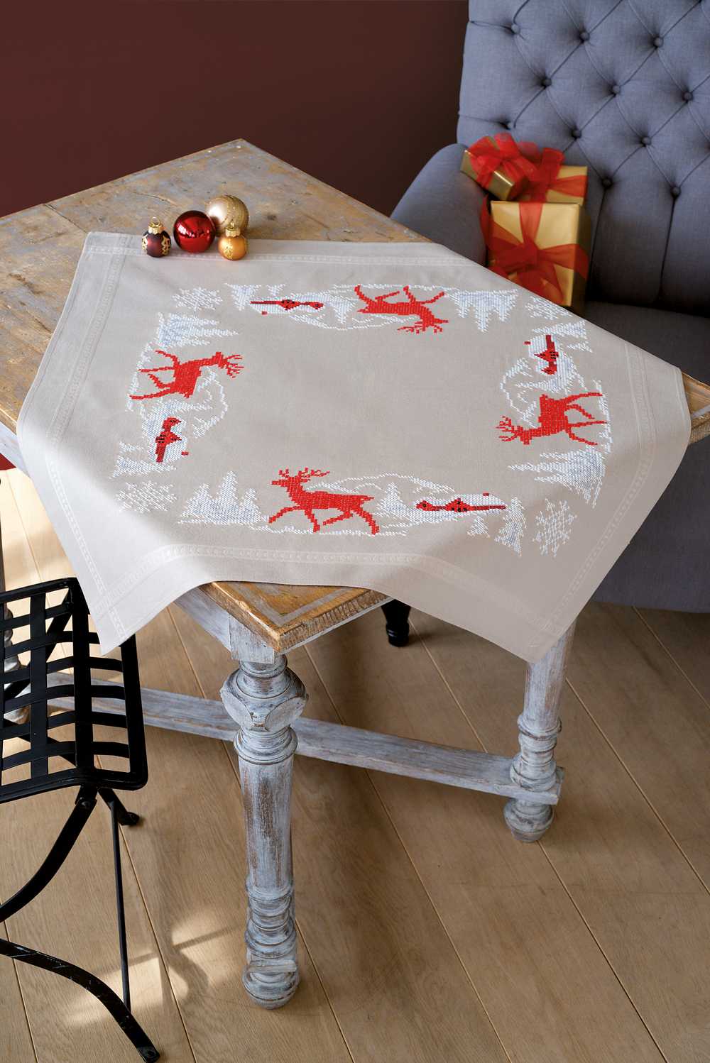 Norwegian Winter Tablecloth Cross Stitch Kit by Vervaco