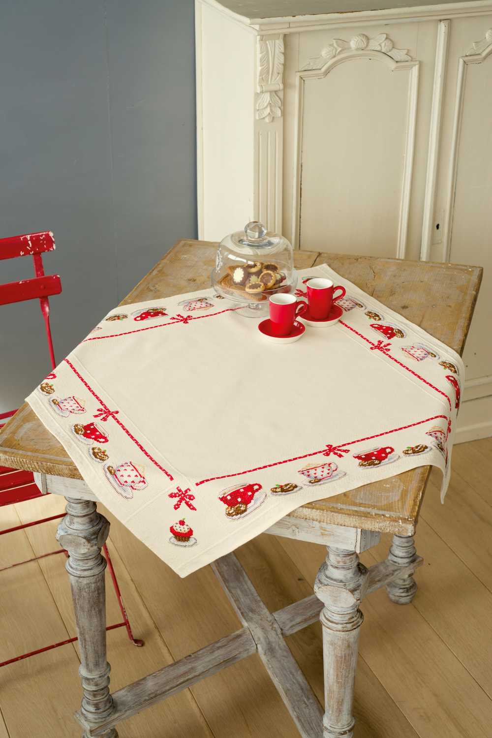 Coffee Break Tablecloth Cross Stitch Vervaco