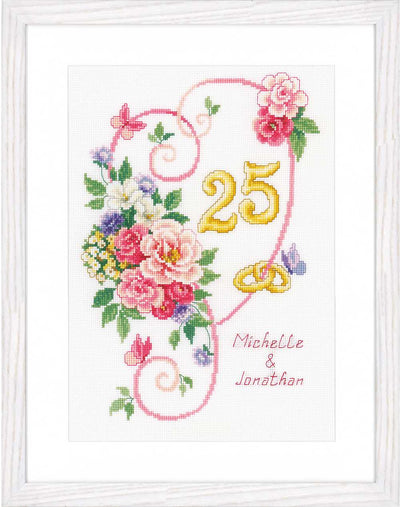 Vervaco Cross Stitch Kit - 25th Wedding Anniversary