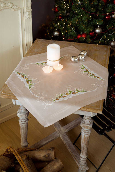 Tablecloth: Village in the Snow Embroidery Kit Vervaco