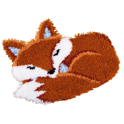 Shaped Rug: Sleeping Fox Latch Hook Kit Vervaco