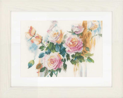 Pink Roses Bouquet Cross Stitch Kit ~ Lanarte SALE