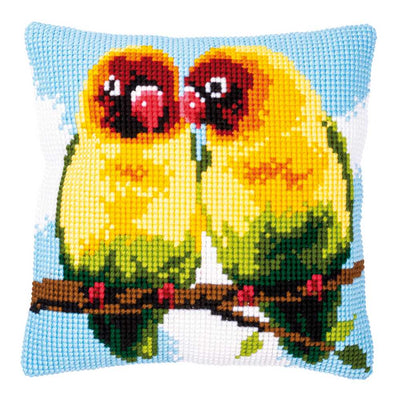 Vervaco Cross Stitch Cushion Kit - Lovebirds