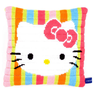 Hello Kitty Striped Long Stitch Cushion Kit Vervaco