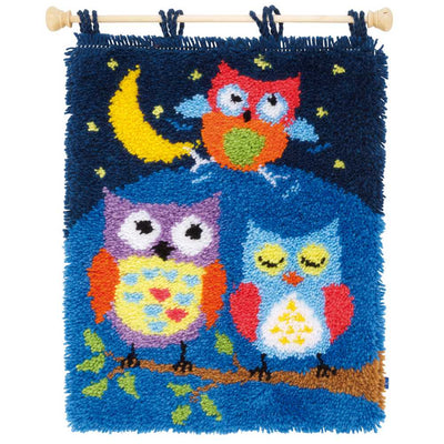 Rug: Owls in the Night Latch Hook Kit by Vervaco