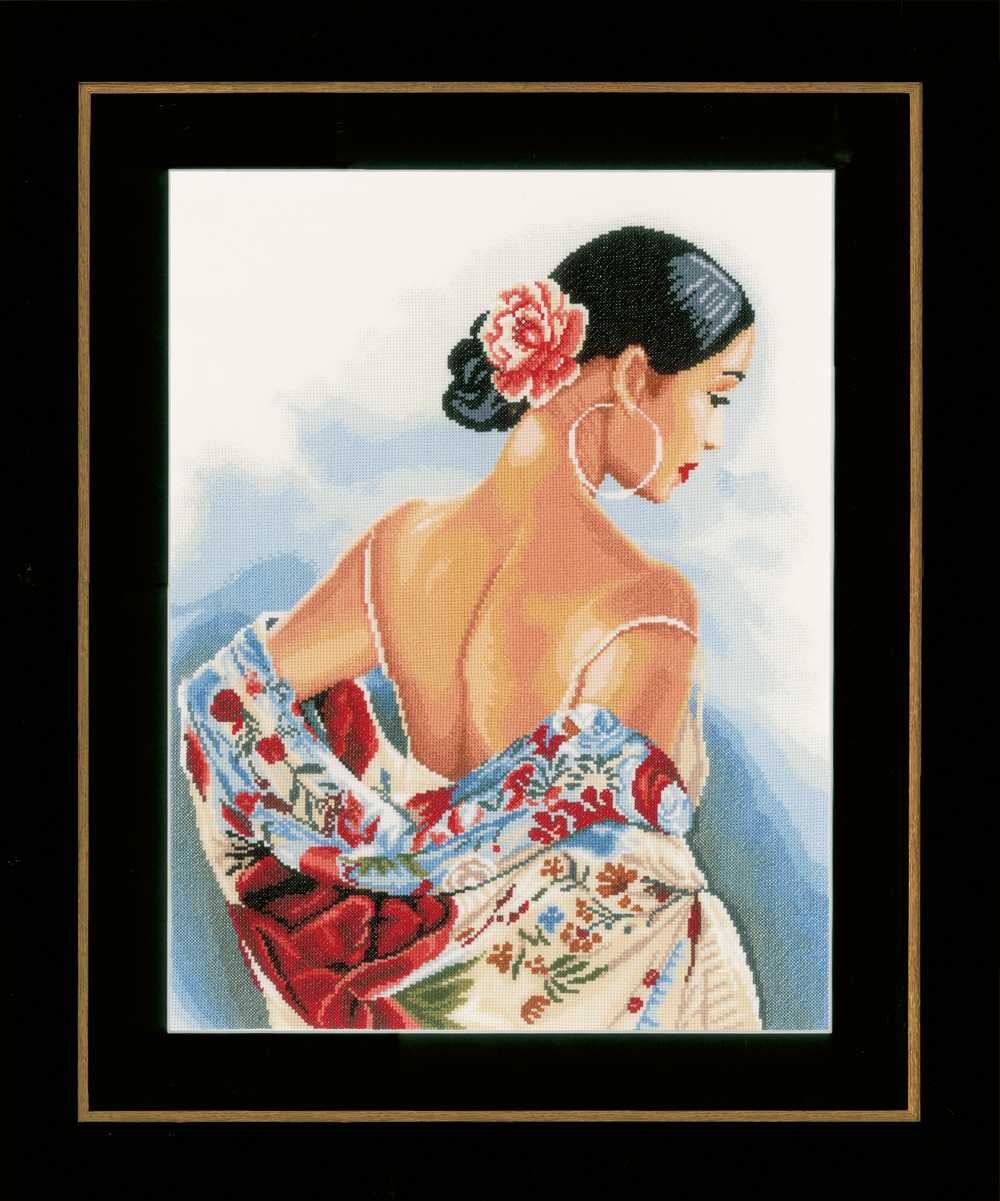 Flower Scarf: (Aida) Counted Cross Stitch Kit by Lanarte