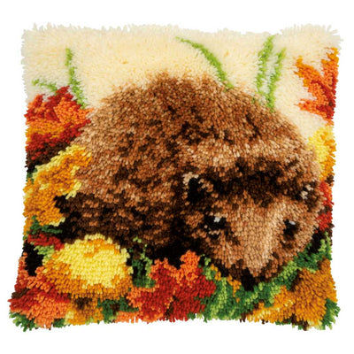 Hedgehog Latch Hook Cushion Kit - Vervaco