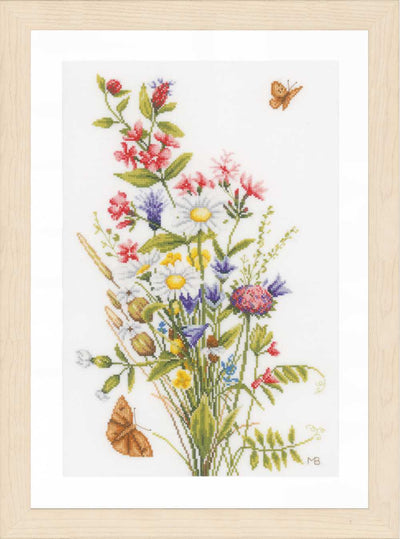 Field Flowers (Evenweave) Counted Cross Stitch Kit Lanarte