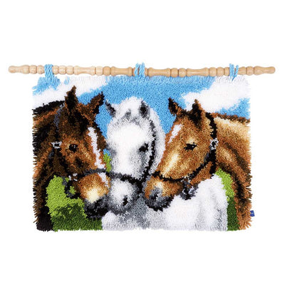 Rug: Horses Latch Hook Kit by Vervaco