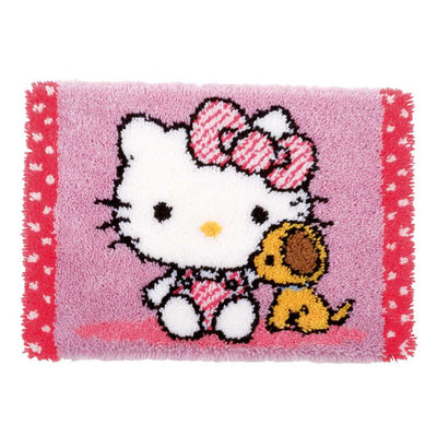 Rug: Hello Kitty: with Dog Latch Hook Kit Vervaco