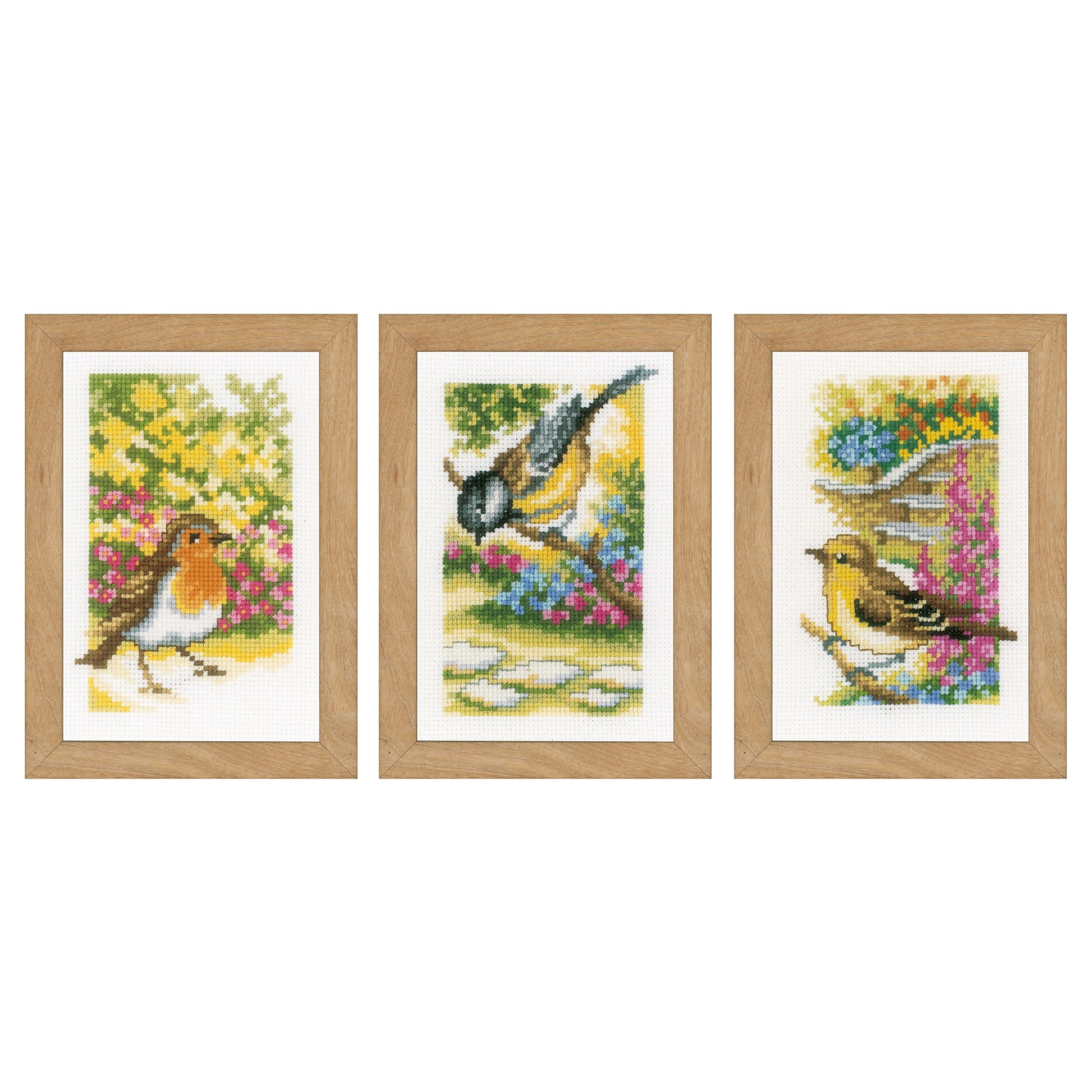 Garden Birds Miniatures Cross Stitch Kit Vervaco