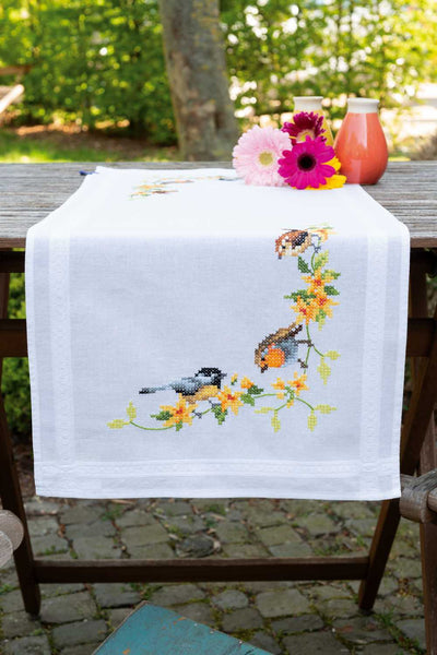 Vervaco Embroidery Table Runner Kit - Songbirds