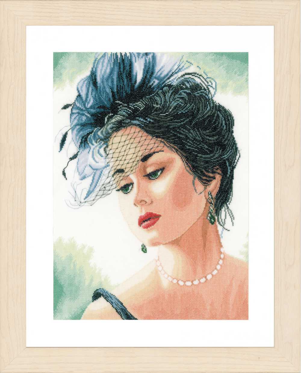 Lady with Hat (Linen)Counted Cross Stitch Kit Lanarte