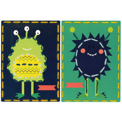 Cards: Space Monsters: Set of 2  Embroidery Kit Vervaco