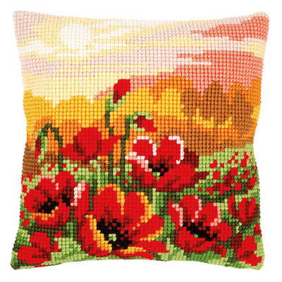 Vervaco Cross Stitch Cushion Kit - Poppy Meadow