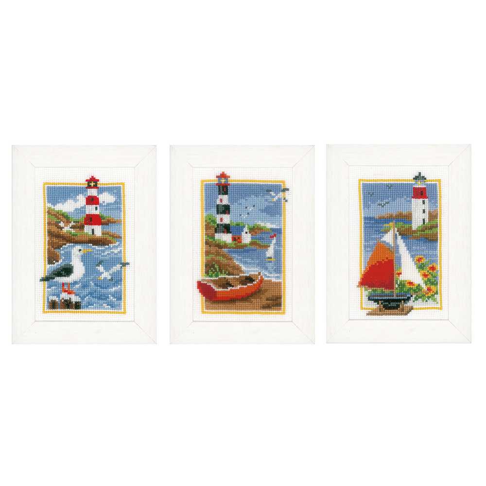 Lighthouse: Set of 3 Cross Stitch Kit Vervaco