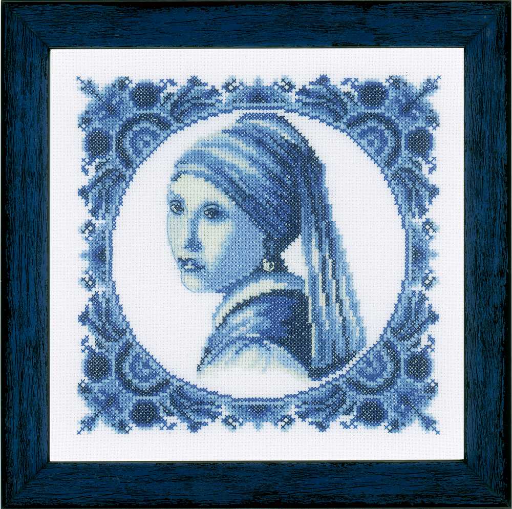 Girl with a Pearl Counted Cross Stitch Kit Lanarte