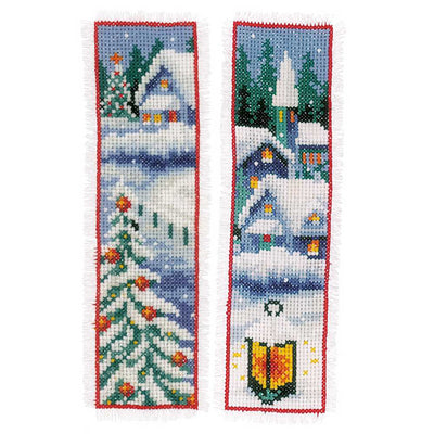 Vervaco Cross Stitch Kit - Winter Villages Set 2 Bookmarks