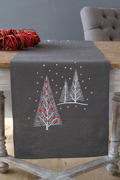 Runner: Christmas Trees Embroidery Kit Vervaco