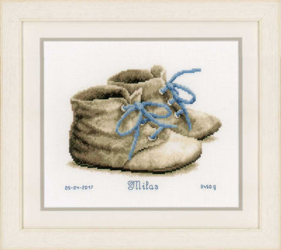 Baby Shoes Birth Sampler Cross Stitch Kit Vervaco