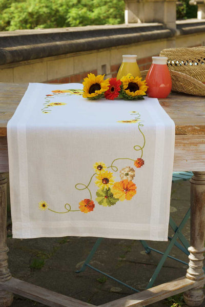 Runner: Sunflowers Embroidery Kit Vervaco