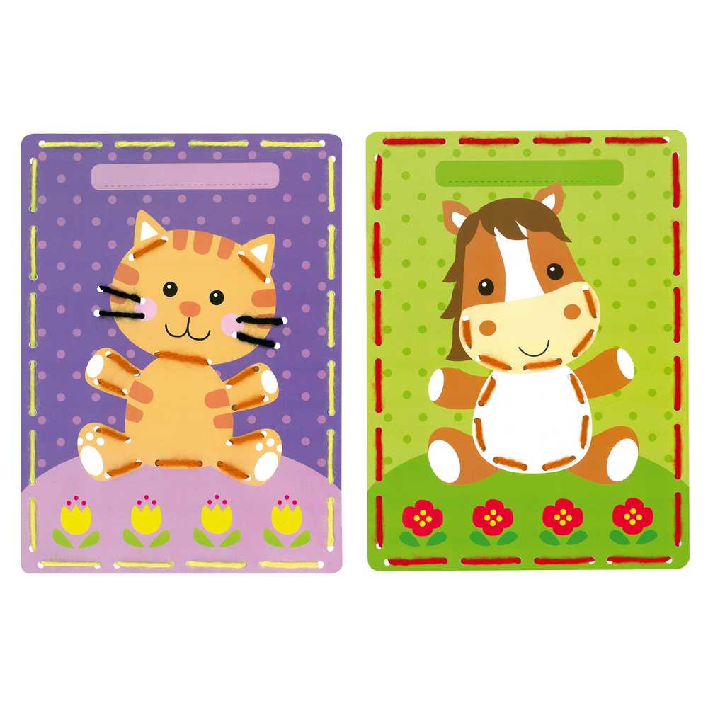 Cards: Cat & Pony: Set of 2 Embroidery Kit Vervaco