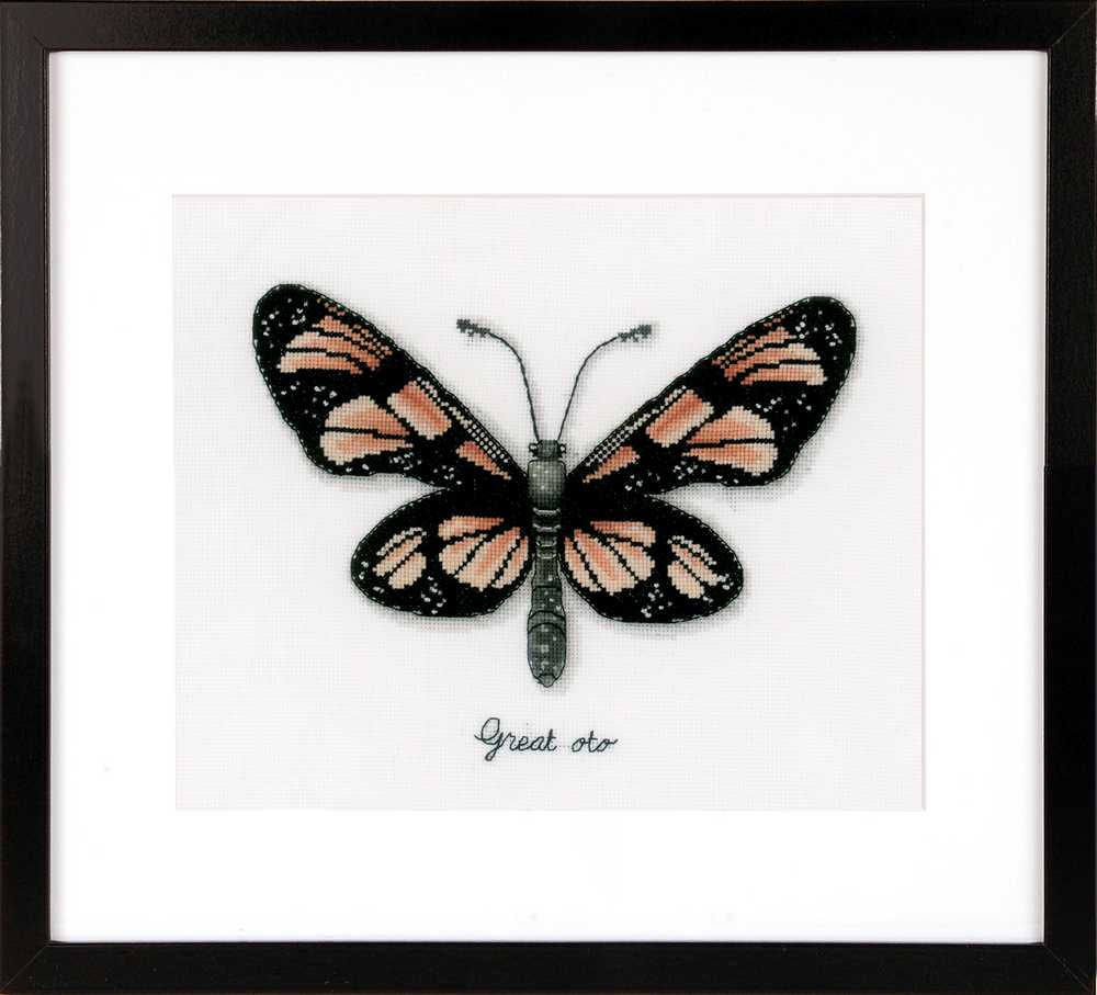Orange Butterfly Cross Stitch Kit Vervaco