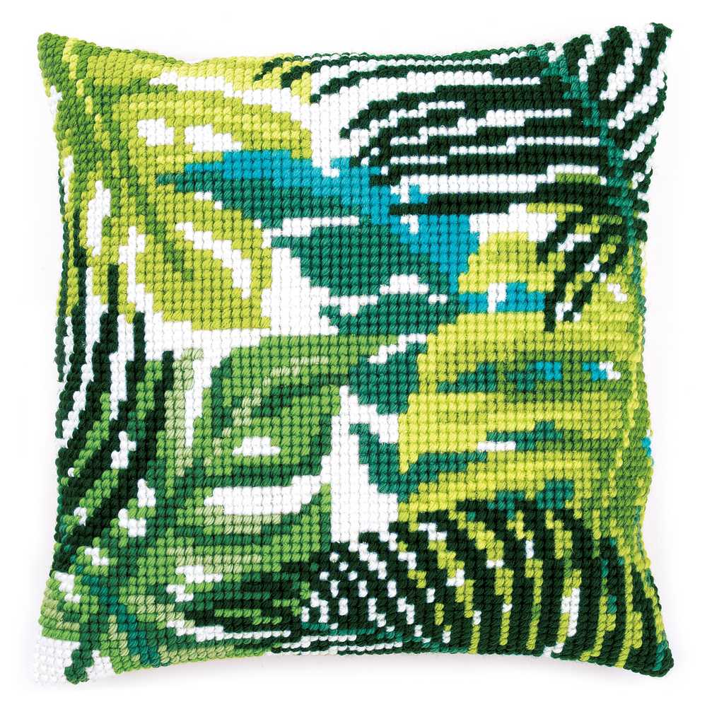 Botanical Leaves Cushion Front Cross Stitch Kit Vervaco SALE