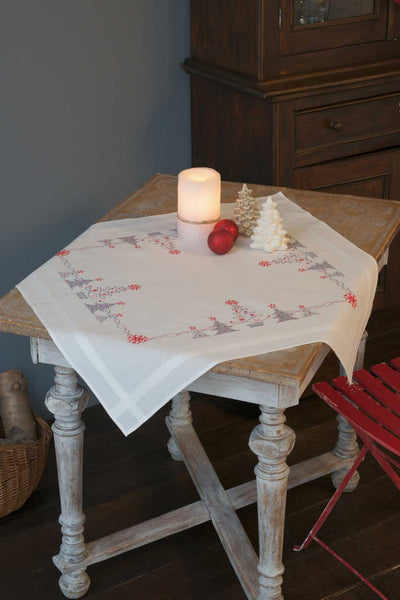 Vervaco Cross Stitch Tablecloth Kit - Christmas Trees