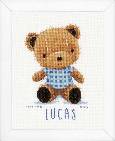 Vervaco Cross Stitch Kit - Teddy Bear Birth Sampler