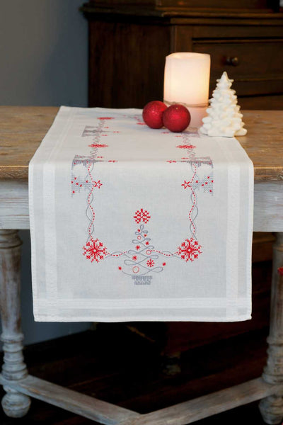 Vervaco Cross Stitch Table Runner Kit - Christmas Trees