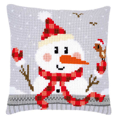 Vervaco Cross Stitch Kit - Snowman Cushion Kit
