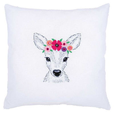 Deer with Flowers Embroidery Kit Vervaco