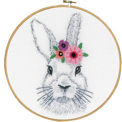 Vervaco Embroidery Kit - Rabbit with Flowers
