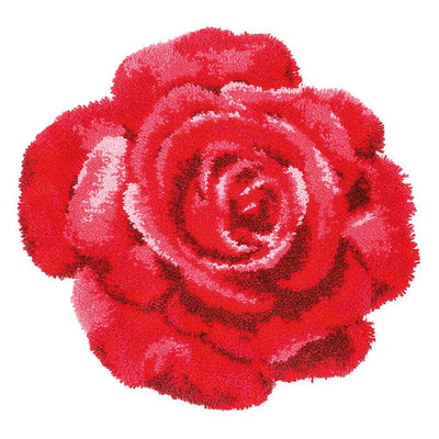 Vervaco Shaped Latch Hook Kit:Rug -Red Rose