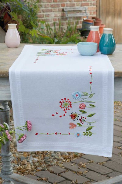 Vervaco Cross Stitch Table Runner Kit - Flowers