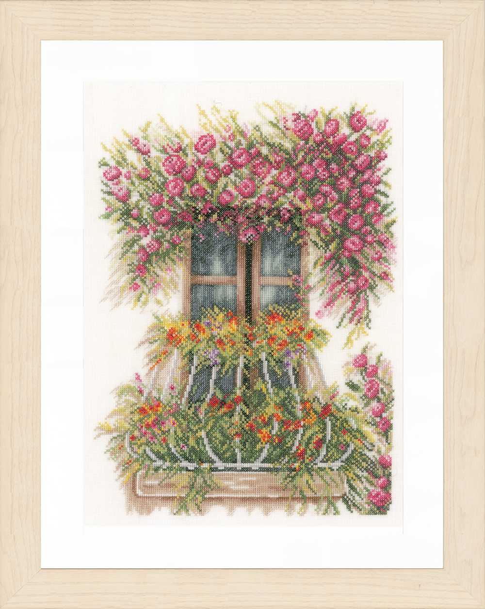 Flower Balcony (Evenweave) Counted Cross Stitch Kit Lanarte