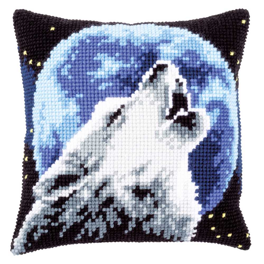 Vervaco Cross Stitch Kit - Dog with Red Collar Cushion Kit