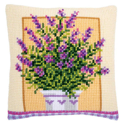 Lavender in Pot Cross Stitch Cushion - Vervaco SALE