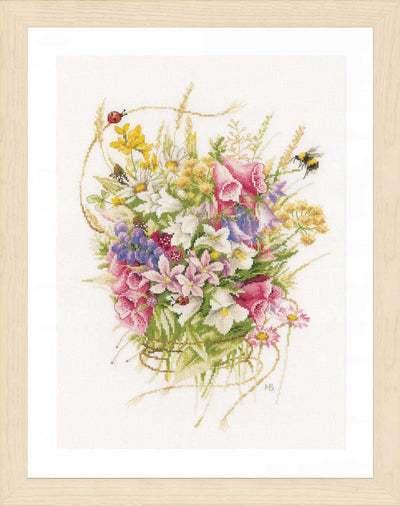 Lanarte Cross Stitch Kit - Summer Bouquet (Evenweave)