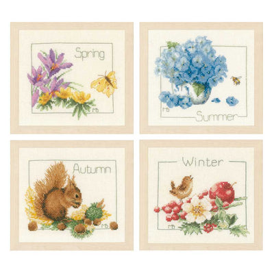 Lanarte Cross Stitch Kit - Set of 4 Seasons (Evenweave)