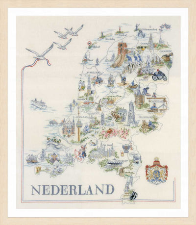 Lanarte Cross Stitch Kit - Map of Holland