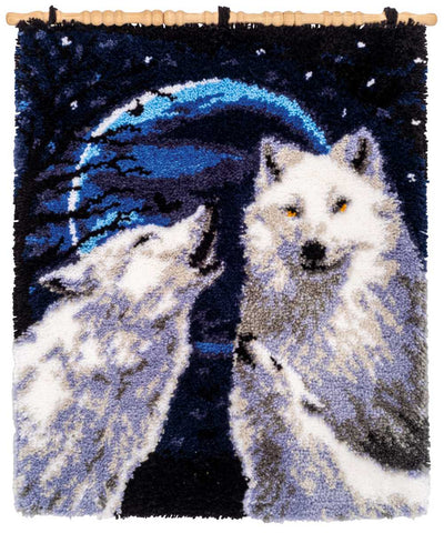 Vervaco Latch Hook Kit - Howling Wolves Rug