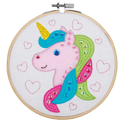 Vervaco Embroidery Kit with Hoop: Unicorn