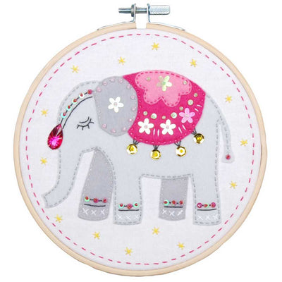 Vervaco Embroidery Kit with Hoop: Elephant