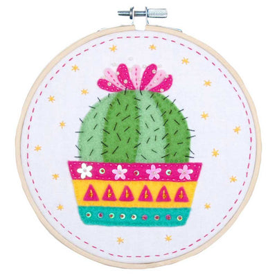 Vervaco Embroidery Kit with Hoop: Cactus