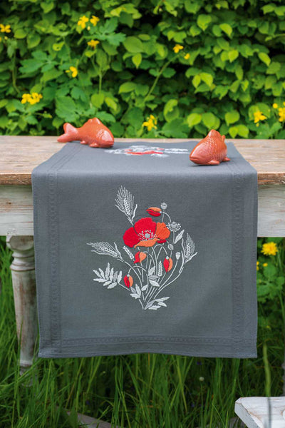 Vervaco Embroidery Kit - Poppies Table Runner