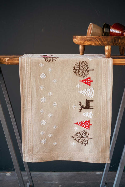 Vervaco Embroidery Kit - Modern Christmas Designs Table Runner
