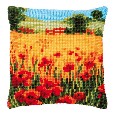 Vervaco Cross Stitch Cushion Kit - Poppies Landscape